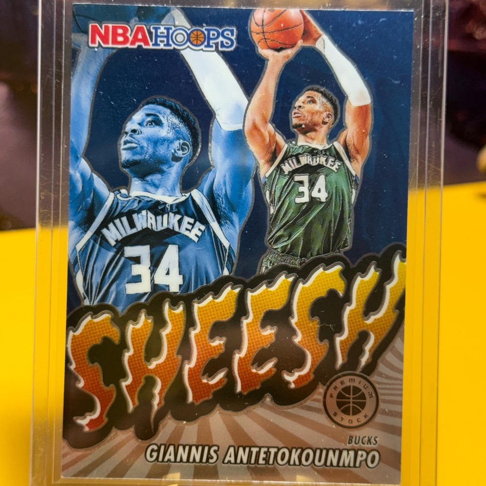 NBA cards Giannis Antetokounmpo Basketball sports Milwaukee Bucks Hoops SHEESH